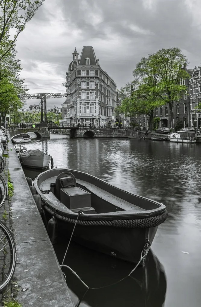 Poszter 53x81cm Csónak kikötve a csatornánál, Assaf Frank