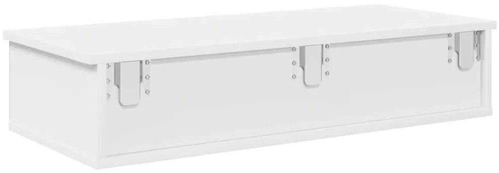 Falipolc fiókokkal fehér 80x34x17 cm műszaki fa