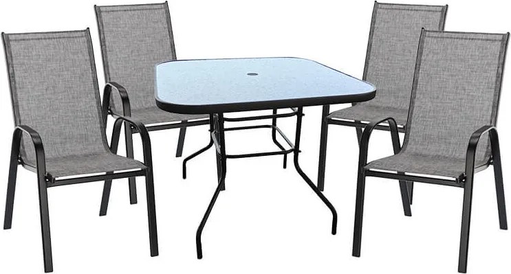 Berdan 4 személyes erkélyszett Matera székekkel N