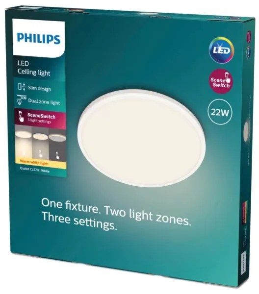 Philips- LED Dimmelhető mennyezeti lámpa OZZIET SCENE SWITCH LED/22W/230V 2700K