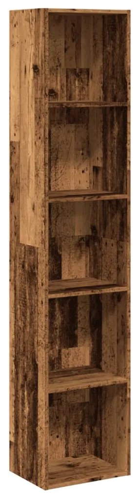 antik fa színű szerelt fa könyvespolc 40 x 30 x 189 cm