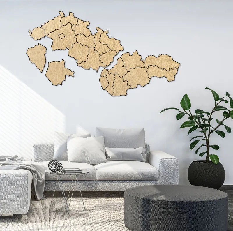 Szlovákia és Csehország fatérképe - PUZZLE