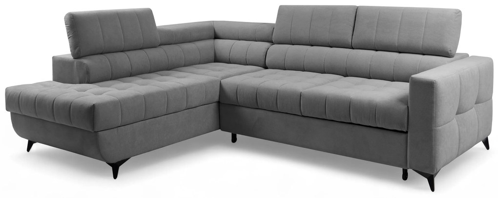 Nardo L kinyitható sarokkanapé, bal oldali - szürke Pretty 17 plüss