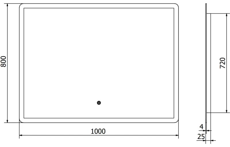 Mexen Navia, LED fürdoszobai tükör háttérvilágítással 100 x 80 cm, 6000K, páramentesíto, 9803-100-080-611-00
