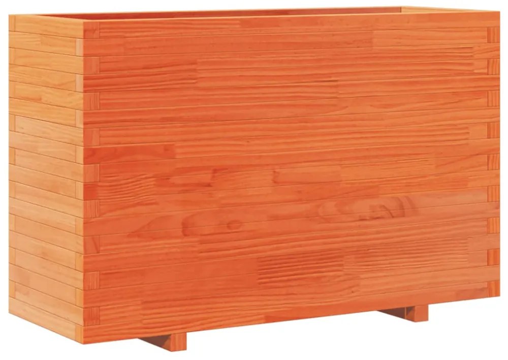viaszbarna tömör fenyőfa kerti virágláda 110x40x72,5 cm