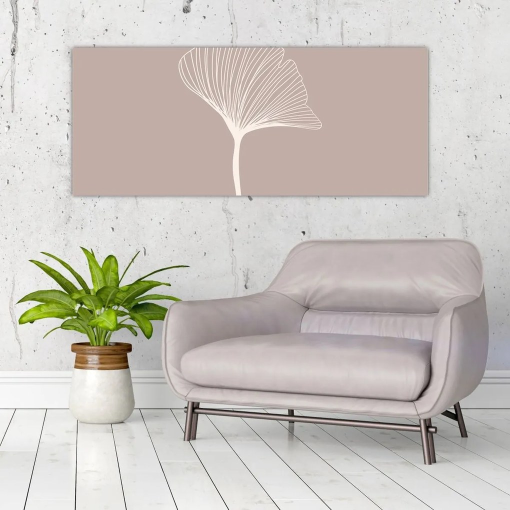 Kép - Bézs színű levelek N⁰5 (120x50 cm)