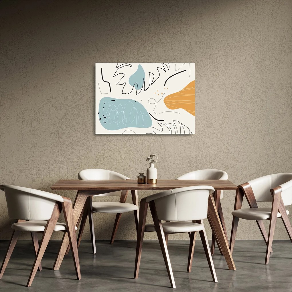 Kép - Levél illusztráció (üvegen) (70x50 cm)