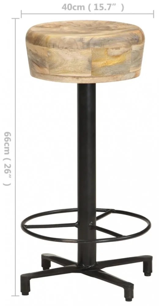 2 db tömör mangófa bárszék 66 cm