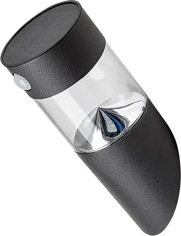 Kapuas kültéri fali lámpa 1,5w 100lm ip44 fekete mozgásérzékelő fényérzékelő