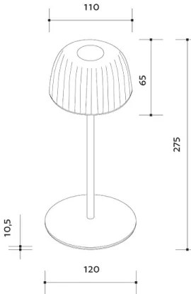 LED Dimmelhető kültéri újratölthető asztali lámpa VIVIEN LED/3W/5V 2700K IP54 fekete