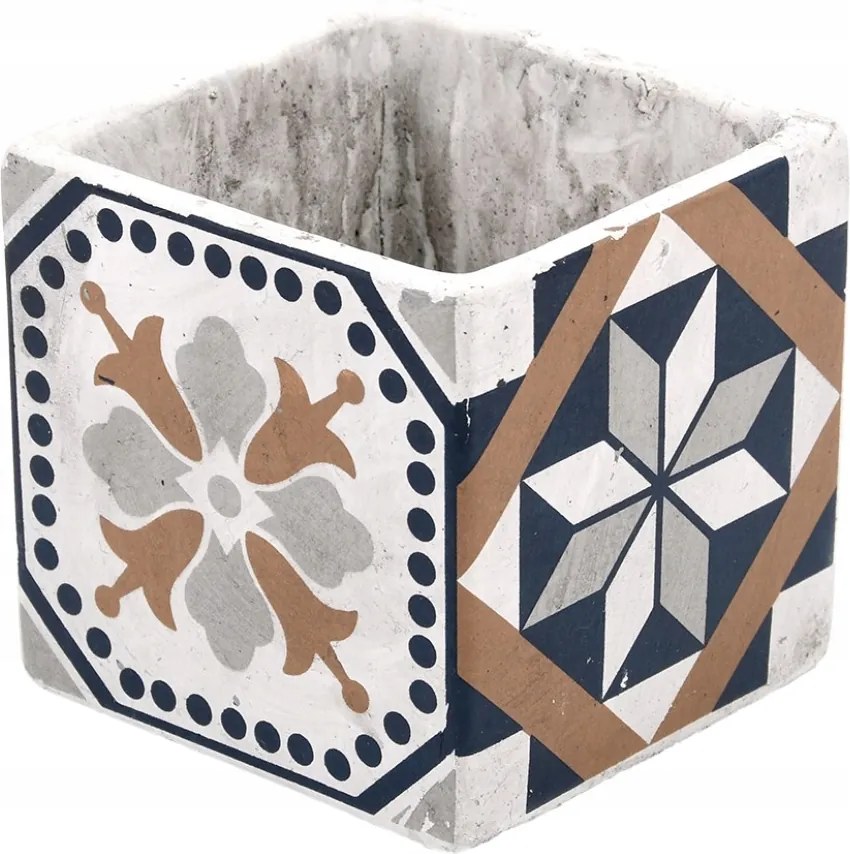 Beton kaspó portugál Négyzet Alakú etno dekoratív kerti 11cm