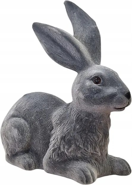 Húsvéti figura Fekvő Nyuszi Flokkolt Dekoráció Szürke