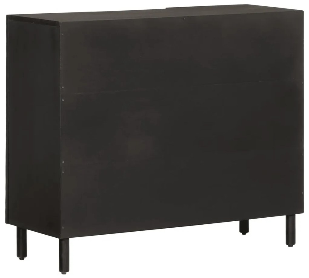 fekete tömör mangófa tálalószekrény 90 x 33 x 75 cm