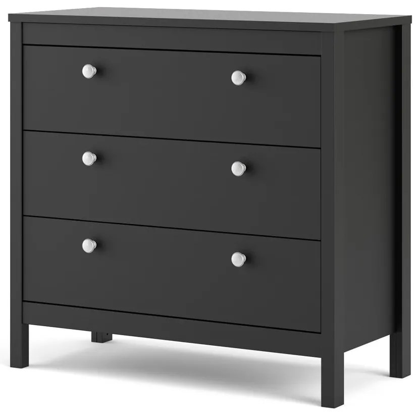 Fekete alacsony komód 82x80 cm Madrid – Tvilum