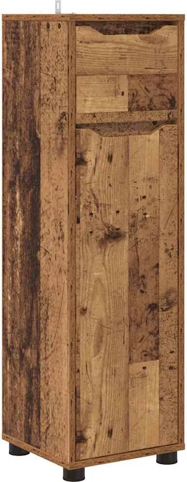 vidaXL Fürdőszoba Székény fiókkal Öreg fa 30,5 x 30 x 101 cm Faanyag