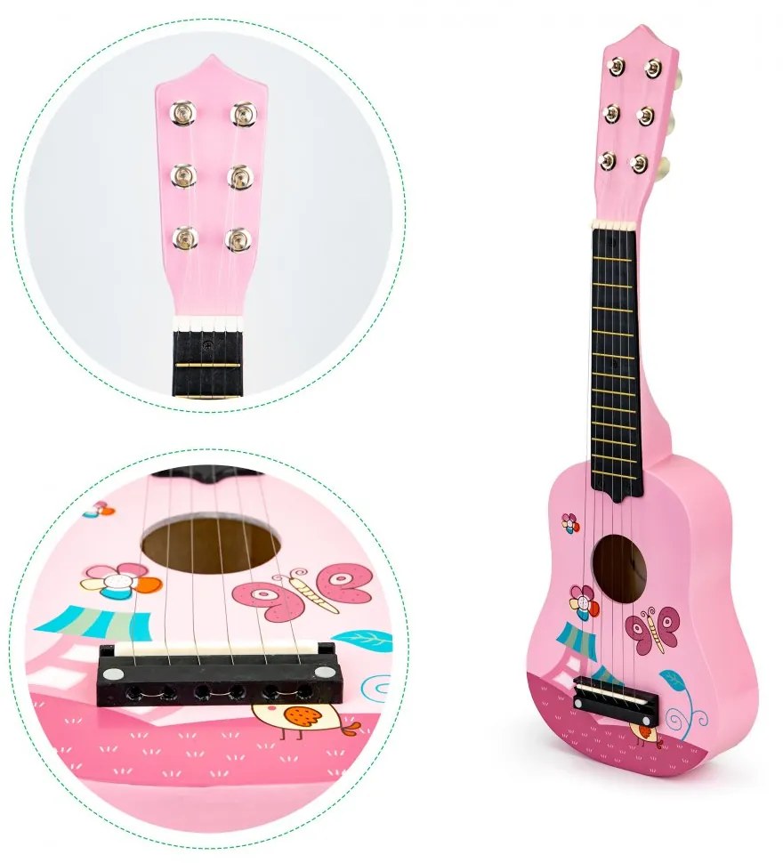 Fa gitár gyerekeknek Pink Butterfly
