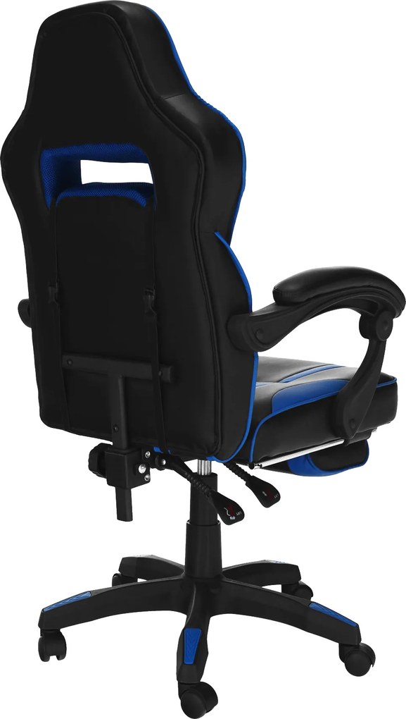 Irodai/gamer szék, kék/fekete, GUNNER