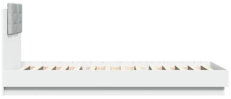 fehér ágykeret fejtámlával és LED-világítással 90 x 200 cm