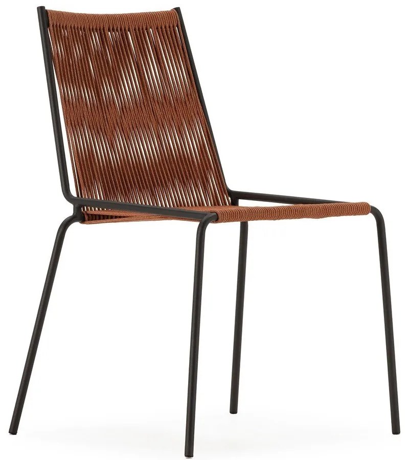 Terrakotta színű fém rakásolható étkezőszék szett 2 db-os Emily – Marckeric