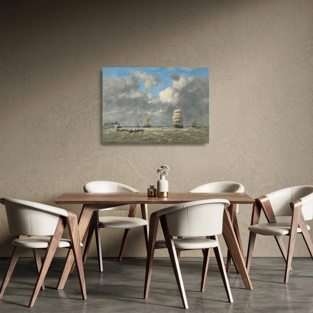 Üveg kép - Eugène Boudin, Le Havre, reprodukciók (70x50 cm)