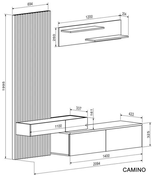 CAMINO szett kézműves tölgy, kasmír