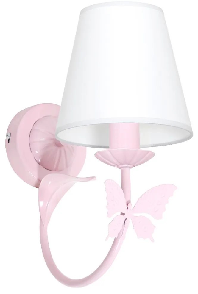 BUTTERFLY gyerek fali lámpa 1xE14/60W rózsaszín