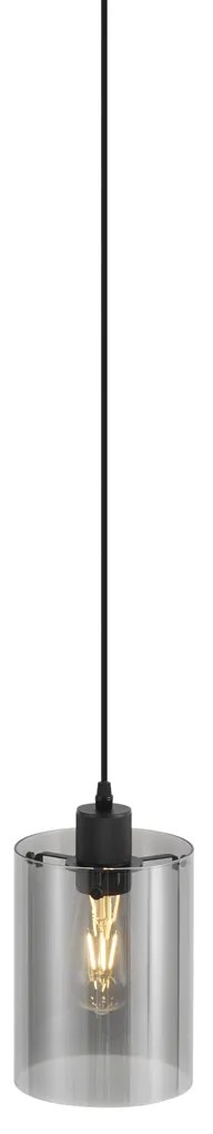 Modern fekete spotlámpa füstüveggel 1 fázisú sínrendszerhez - Iconic Dome