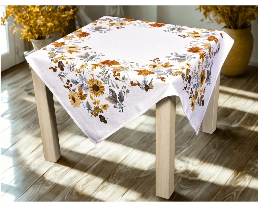 Asztalterítő Őszi virágok, 85 x 85 cm