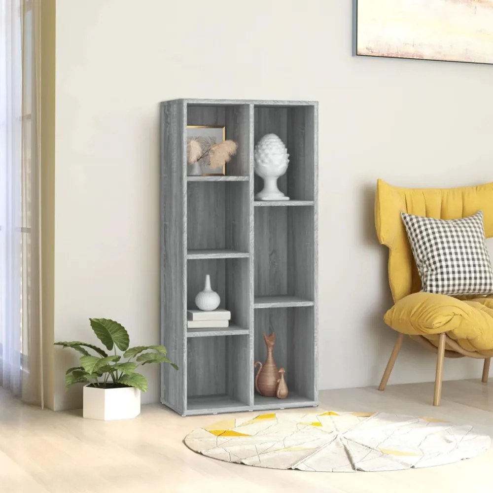 szürke sonoma színű könyvszekrény 50 x 25 x 106 cm