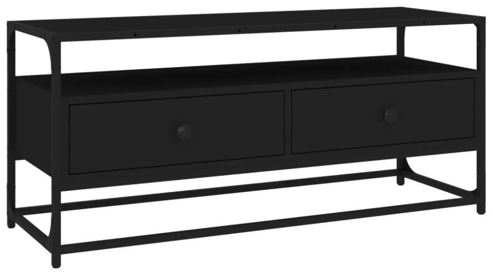 fekete szerelt fa TV-szekrény 100 x 35 x 45 cm