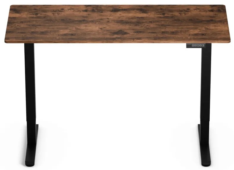 Elektromosan állítható magasságú íróasztal - 140x60cm rusztikus barna ülő-/állómunkához - LVN System Lite LV1714