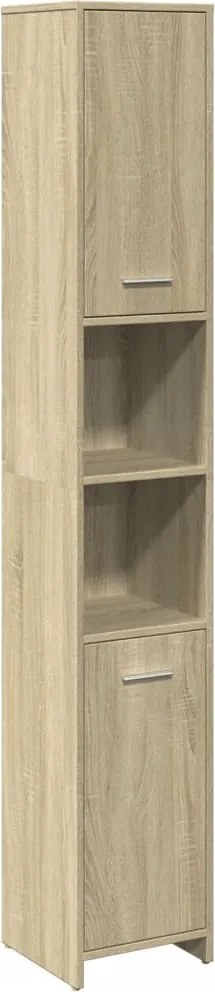 vidaXL sonoma tölgy színű szerelt fa fürdőszobaszekrény 30x30x183,5 cm