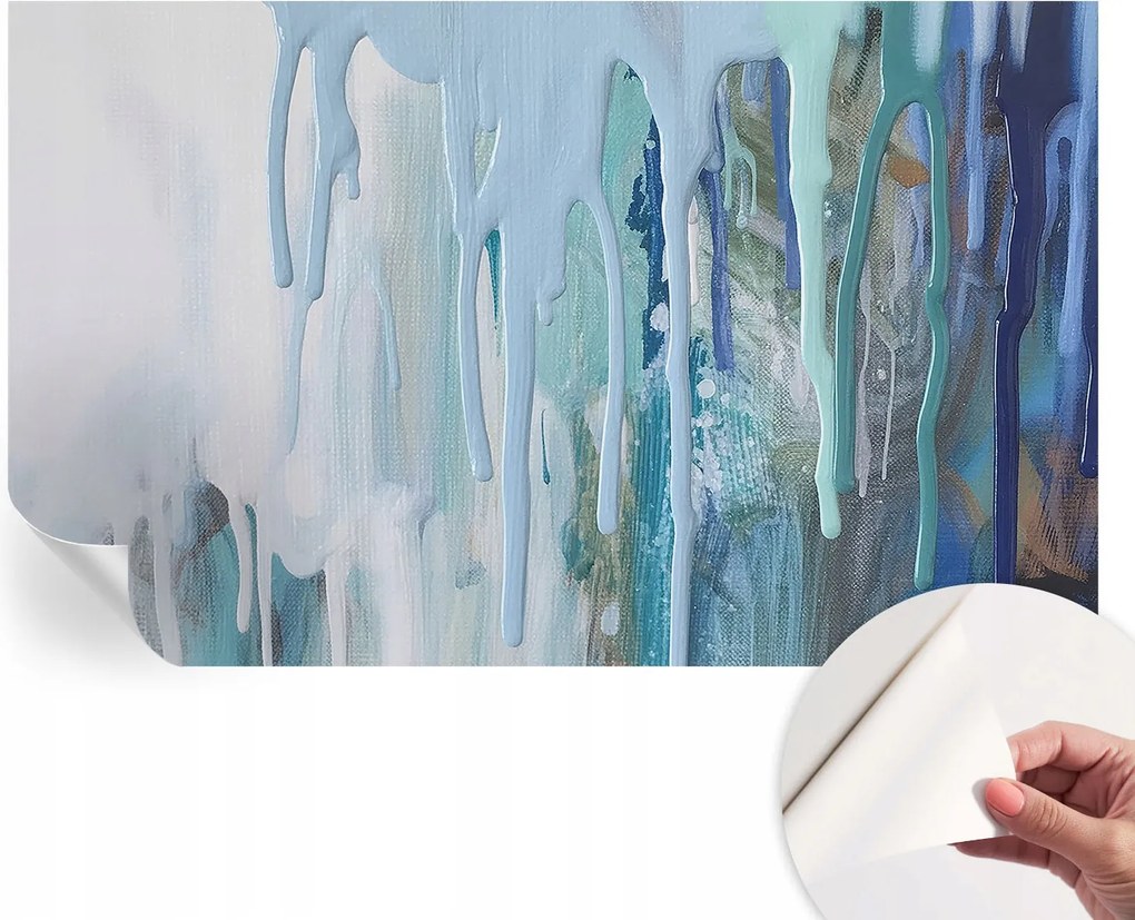 Öntapadós tapéta Falfestmény Prémium Kék zuhatagok 416x254 cm