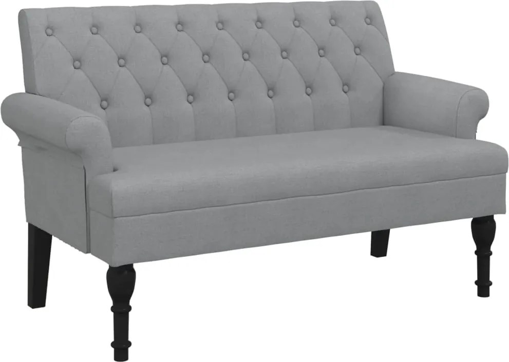 vidaXL világosszürke szövet pad háttámlával 120 x 62 x 75,5 cm