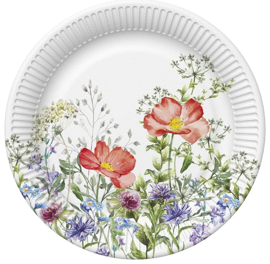 Virág Meadow in June papírtányér 8 db-os 22,7 cm