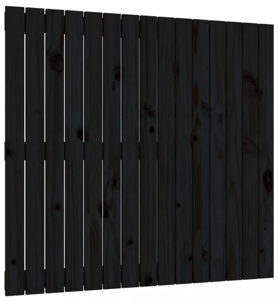 fekete tömör fenyőfa fali fejtámla 95,5 x 3 x 90 cm