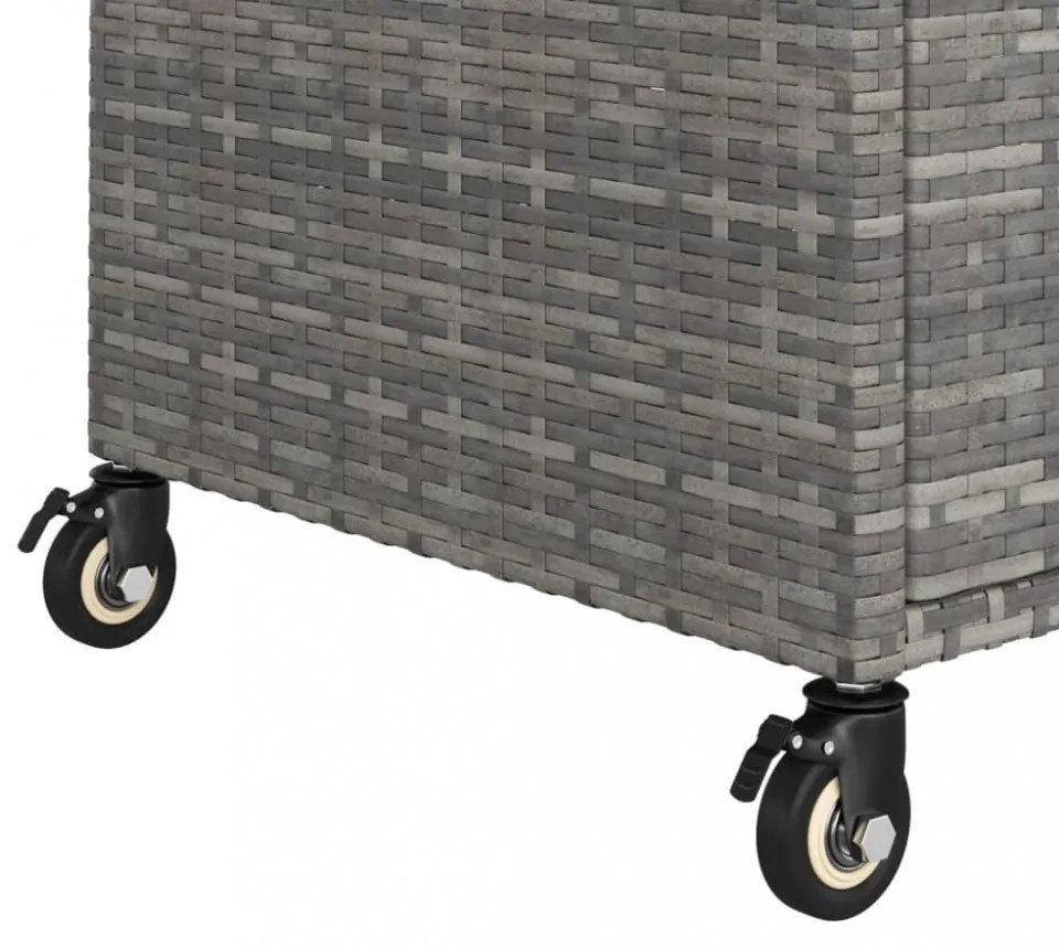szürke polyrattan bárkocsi fiókkal 100 x 45 x 97 cm
