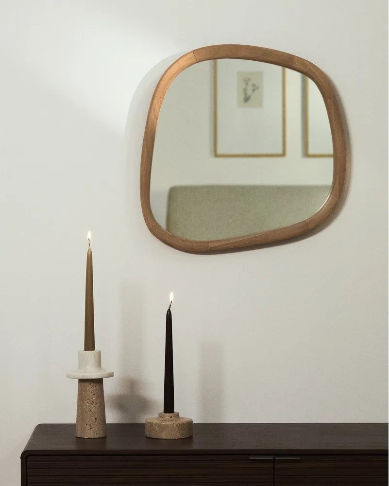 Fali tükör tömörfa kerettel 45,5x47 cm Alura – Kave Home