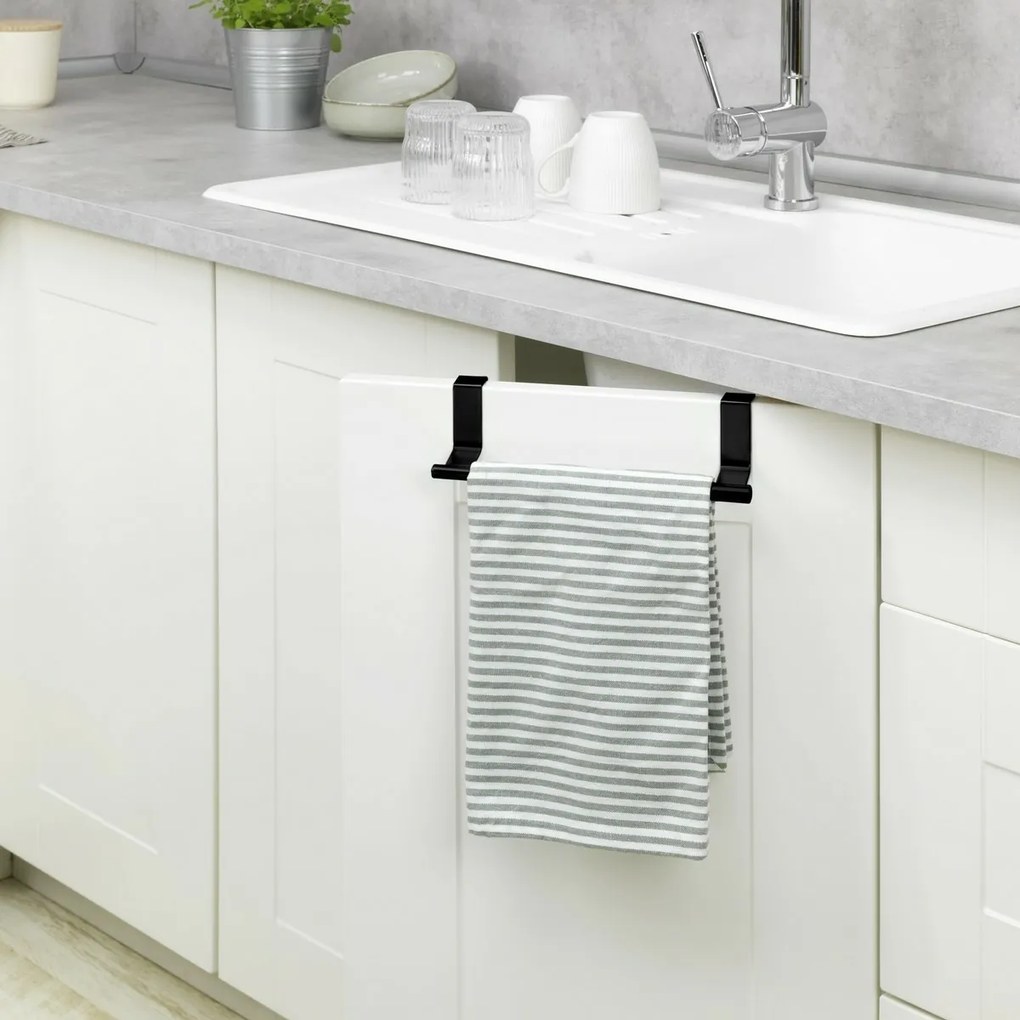 Weko Állítható törölközőtartó rozsdamentes acél, 36-60 cm, fekete, M