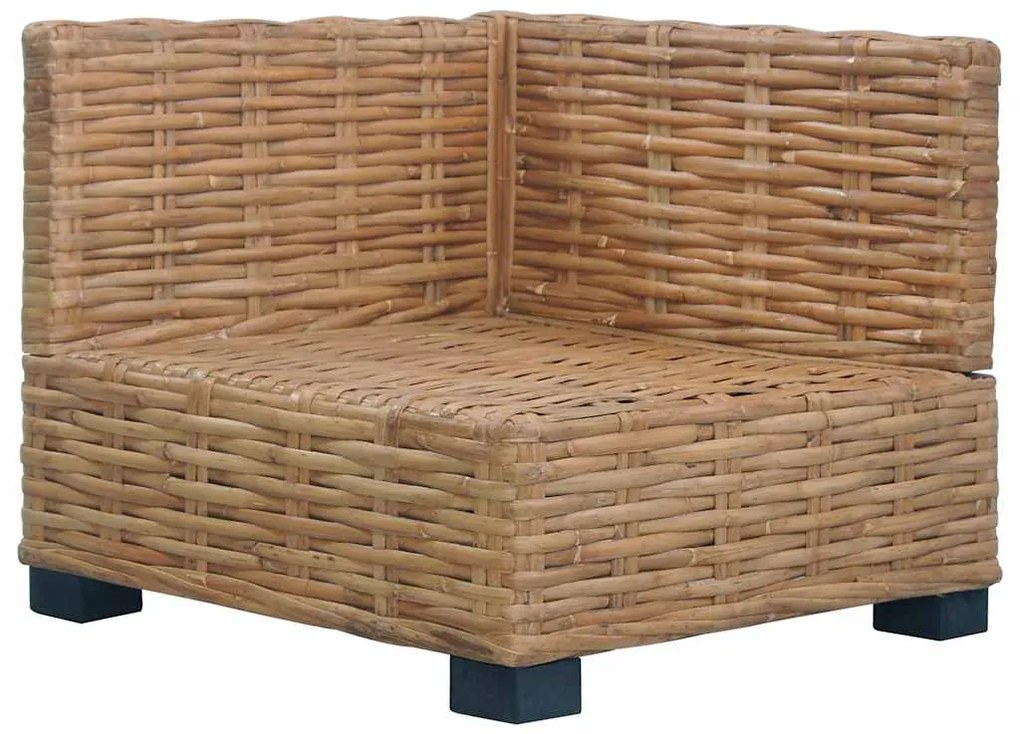 vidaXL természetes rattan sarokkanapé párnával