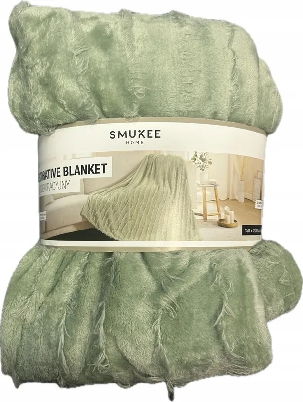 Smukee Dekoratív takaró Meleg 150 x 200 cm Zöld