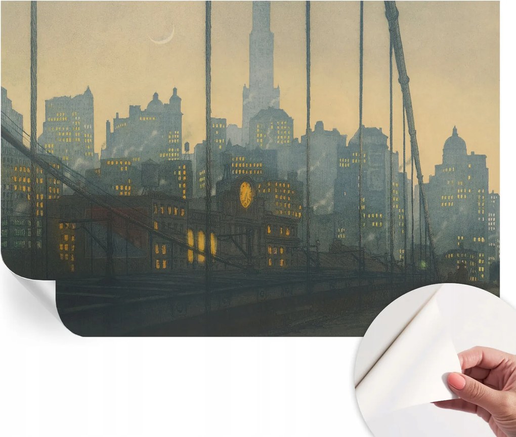 Mosható öntapadós fotótapéta étkezőbe Esti panoráma 104x70 cm