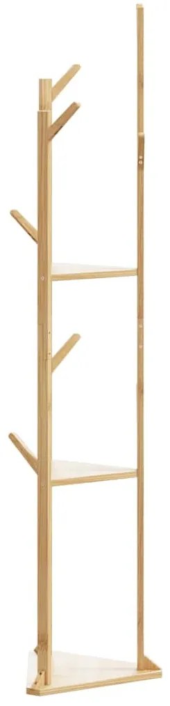 kabátállvány kampókkal és polcokkal bambusz 39x33x166cm bambusz