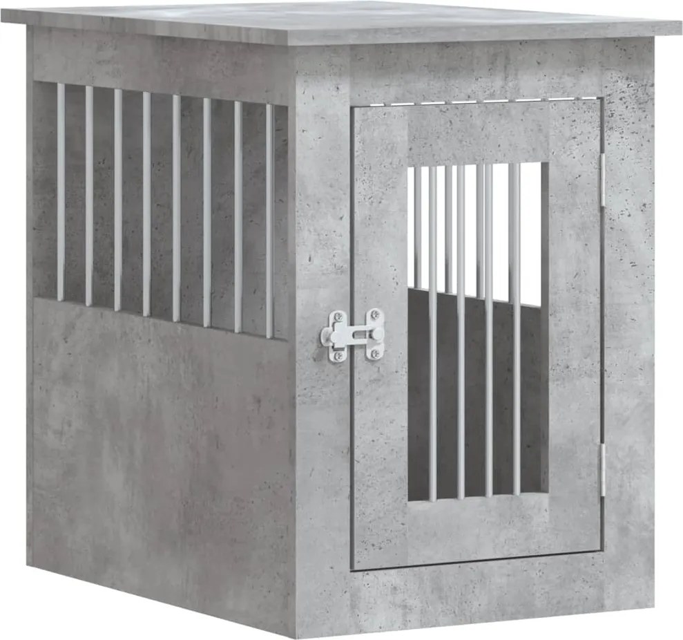 vidaXL betonszürke szerelt fa kutyaketrec 45 x 62 x 59 cm