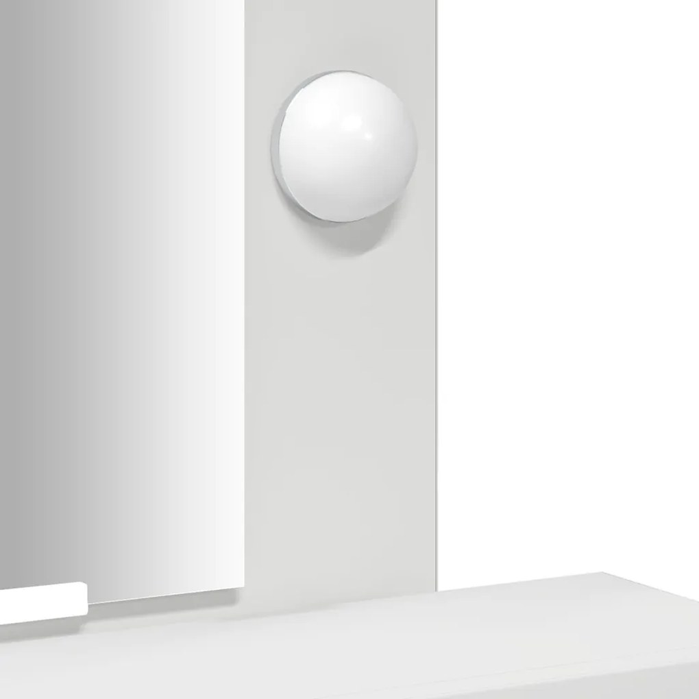 LED világítású sminkasztal Fehér 50x41x140 cm