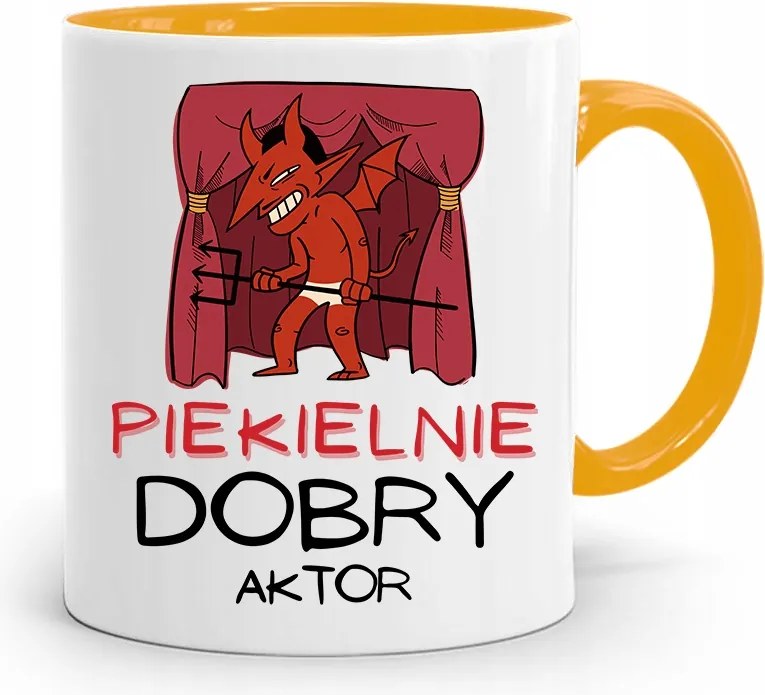 Színésznőnek Színésznő Bögre Sárga Születésnapi Ajándék fényképes nyomtatással