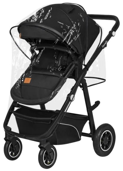 Lionelo - Kombinált babakocsi 3 az 1-ben BIANKA Fekete ónix