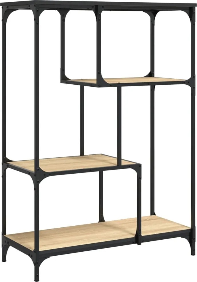 vidaXL sonoma tölgy színű szerelt fa és acél könyvespolc 81x36x115 cm