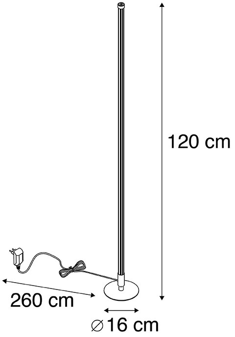 Állólámpa fekete, beépített LED-del, érintős dimmerrel, 3 fokozatban szabályozható - Line-up