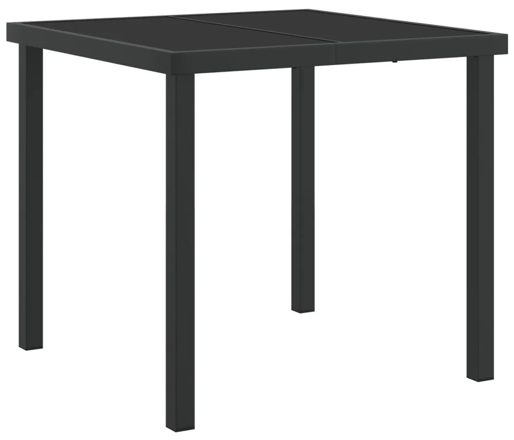 3 Részes Kerti Étkező Készlet Párnákkal Fekete Poli Rattan